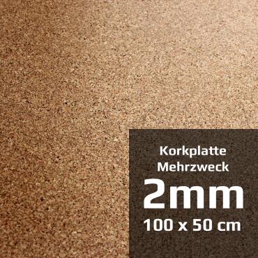 2mm Kork Platte 100 x 50 cm fein, höchste Qualität Sonderposten